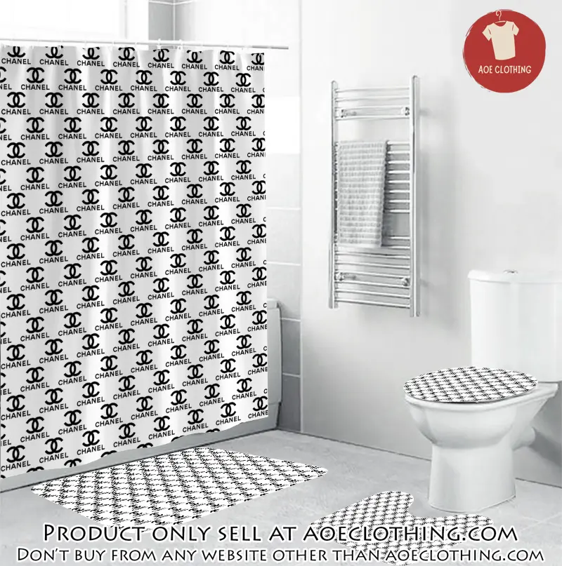 Chanel whie small logo fashion luxury brand bathroom set home decor aoe0655088